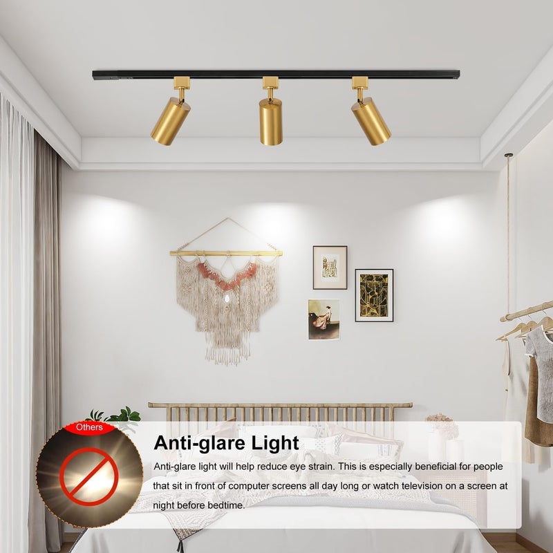 VANoopee GU10 Track Lighting Heads H Type Gold LED Track Light Heads Compatible with Halo Style System, MR16 GU10 Base Adapter Ceiling Spot Light Fixture Direction Adjustable, Pack of 4, No Bulbs - Image 5